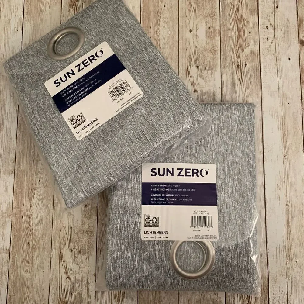 Brand New Set of 2 Sun Zero Grommet Curtain Panels 40” x 84”